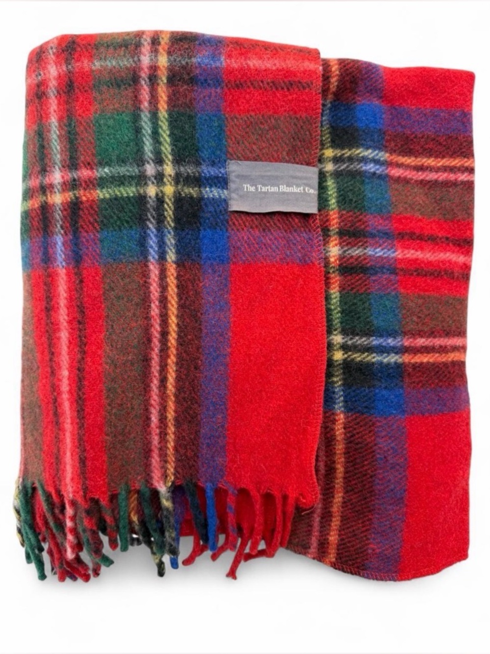 Royal Stewart Red Wool Throw with Fringe - 30x72 by The Tartan Blanket Co.